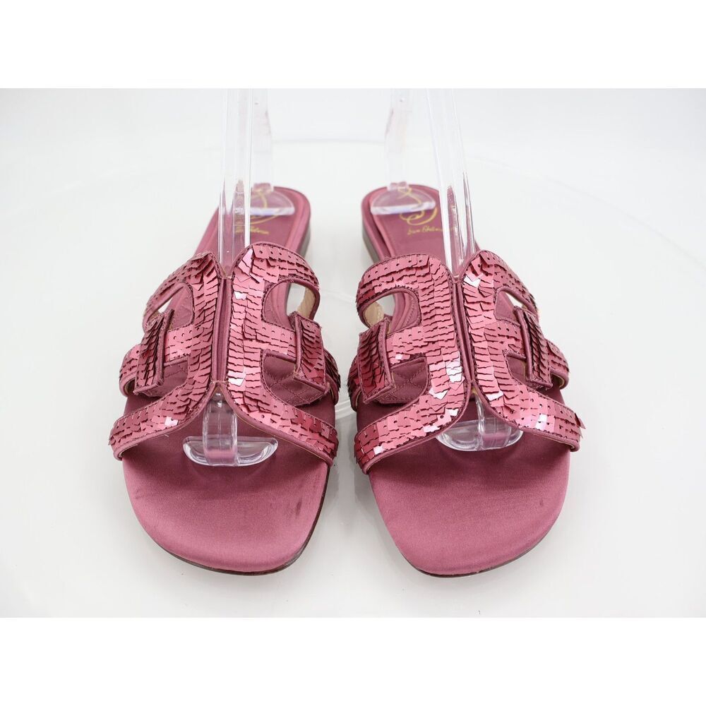 Sam Edelman Bay Glamour Sequin Slide Sandals Pink Size 11 M Fabric Slip On - Picture 3 of 11
